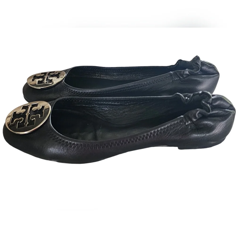 Tory Burch Ballet Flat Shoes Silver Hardware